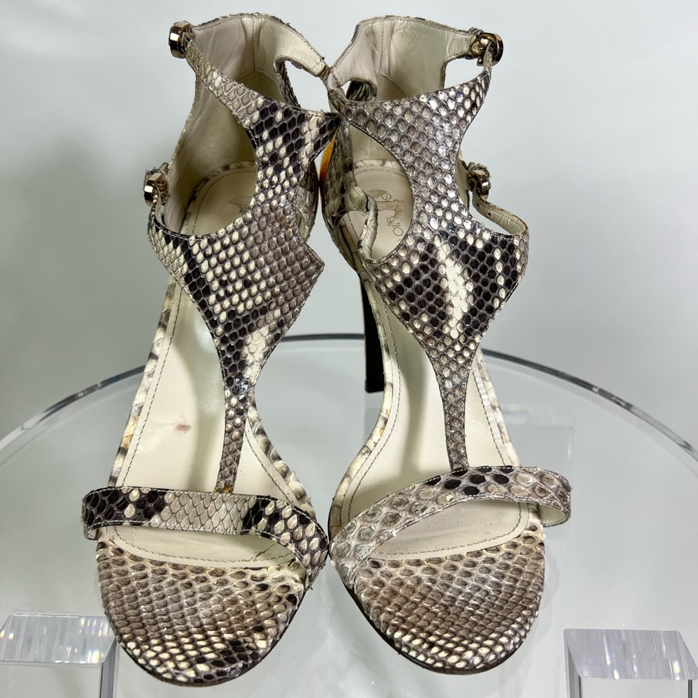 Authentic Sergio Rossi Rare Python Clonia With Go… - image 2